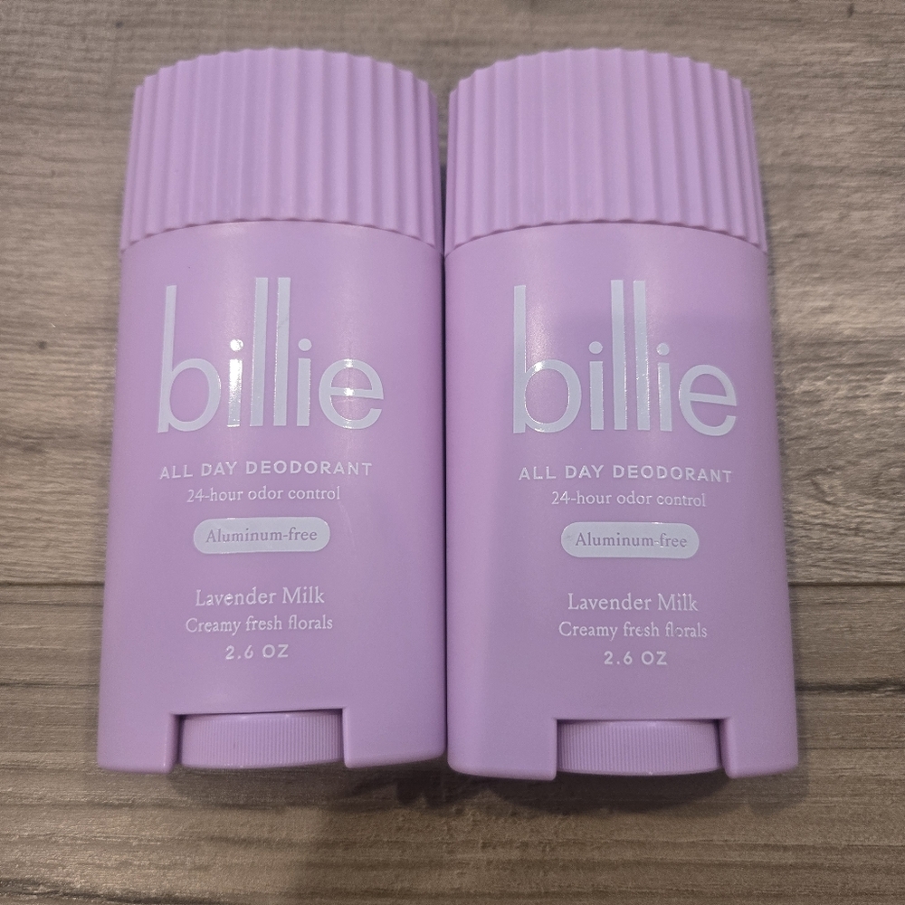 NWT Billie All Day Deodorant Aluminum Free Lavender Milk Deodorant - Set of 2